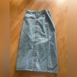 Denim Button-Down Maxi Skirt